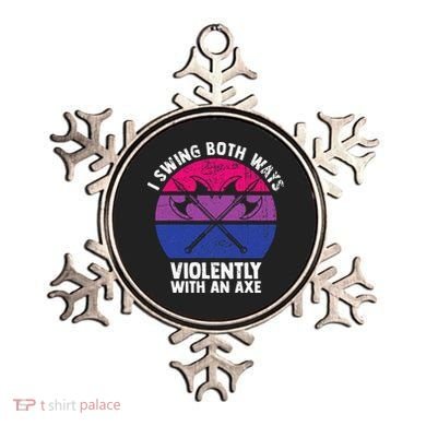 I Swing Both Ways Violently With An Axe Bisexual LGBT Pride Ornament