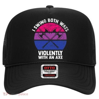 I Swing Both Ways Violently With An Axe Bisexual LGBT Pride Hat