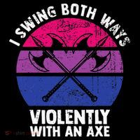 I Swing Both Ways Violently With An Axe Bisexual LGBT Pride Visor thumb 3