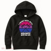 I Swing Both Ways Violently With An Axe Bisexual LGBT Pride Kids Hoodie thumb 0