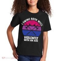 I Swing Both Ways Violently With An Axe Bisexual LGBT Pride Kids T-Shirt thumb 2
