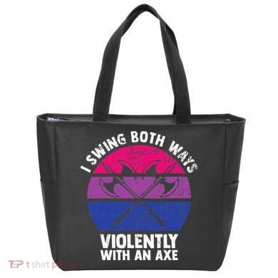 I Swing Both Ways Violently With An Axe Bisexual LGBT Pride Tote Bag