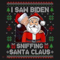 I Saw Biden Sniffing Santa Claus Funny Biden Ugly Xmas Hoodie thumb 2