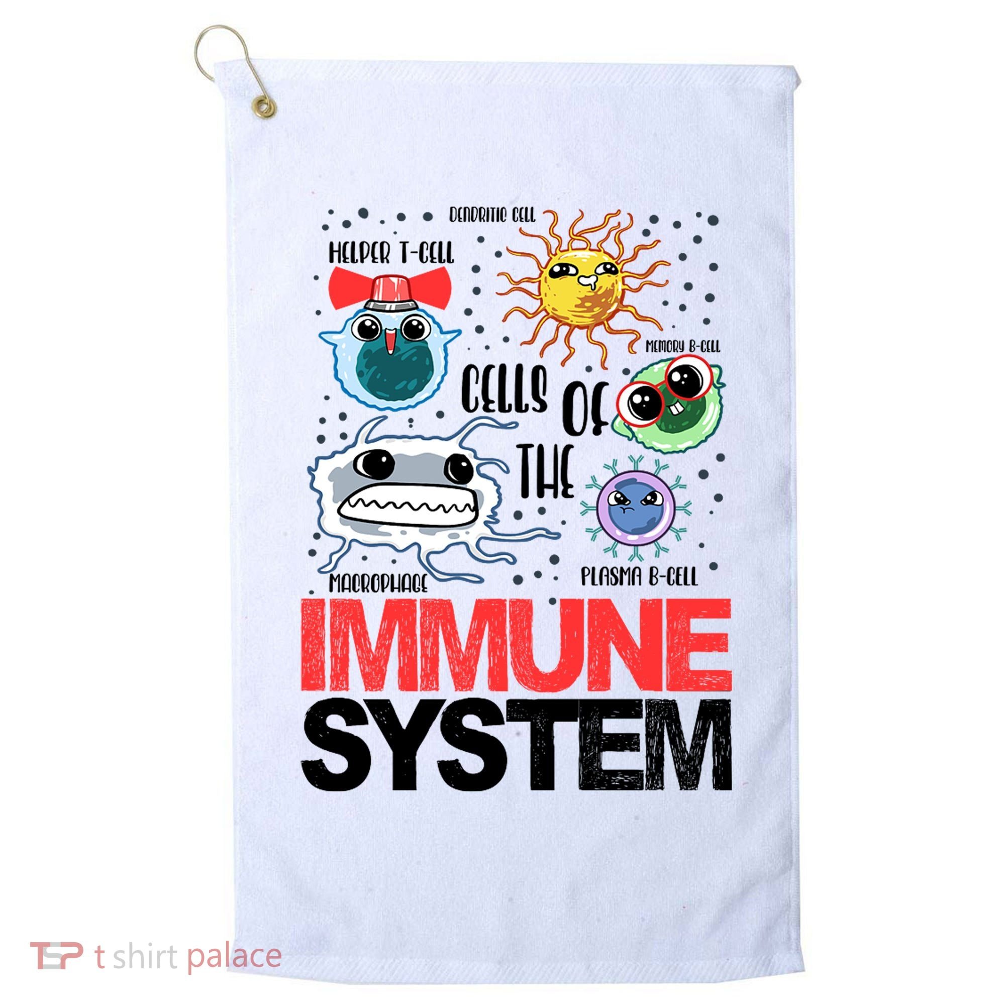 Immune System Cells Biology Cell Science Humor Golf Towel