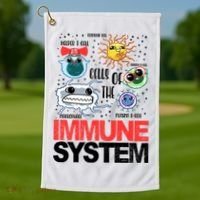 Immune System Cells Biology Cell Science Humor Golf Towel thumb 1