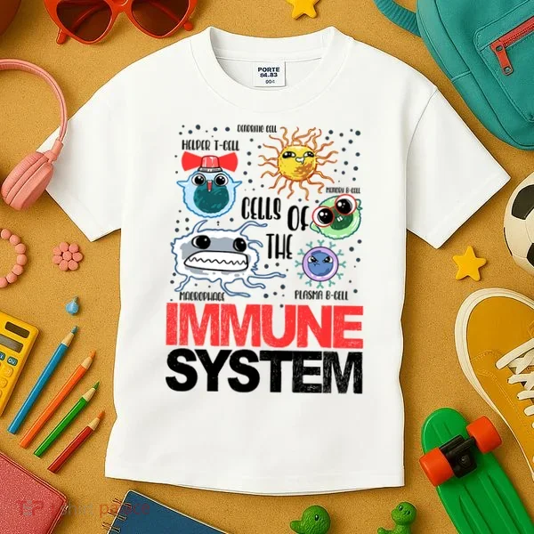 Immune System Cells Biology Cell Science Humor Kids T-Shirt