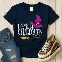 I Smell Children Teacher Halloween Party Witch Easy Costume Women's T-Shirt thumb 3