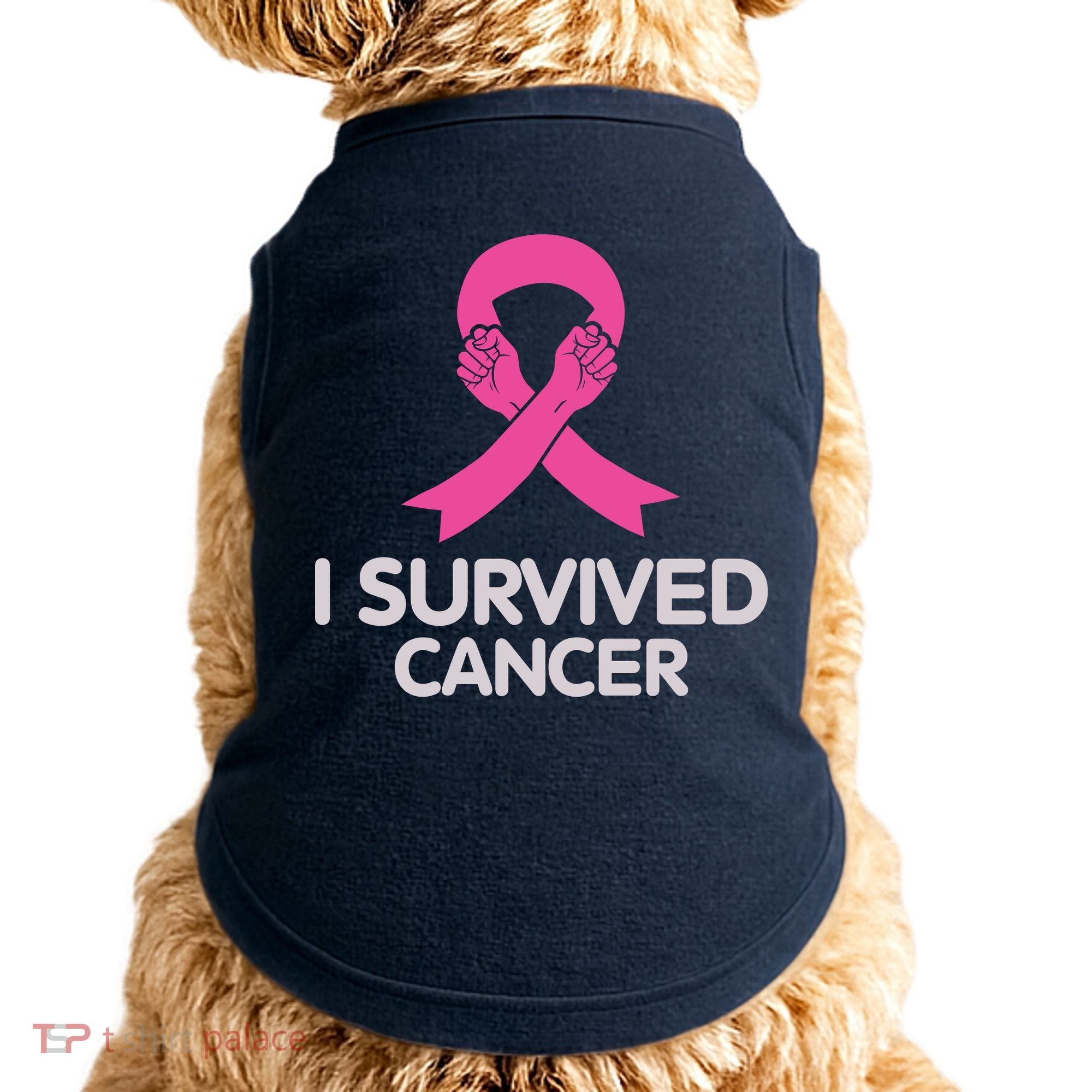 I Survived Cancer Breast Cancer Awareness Doggie Tank