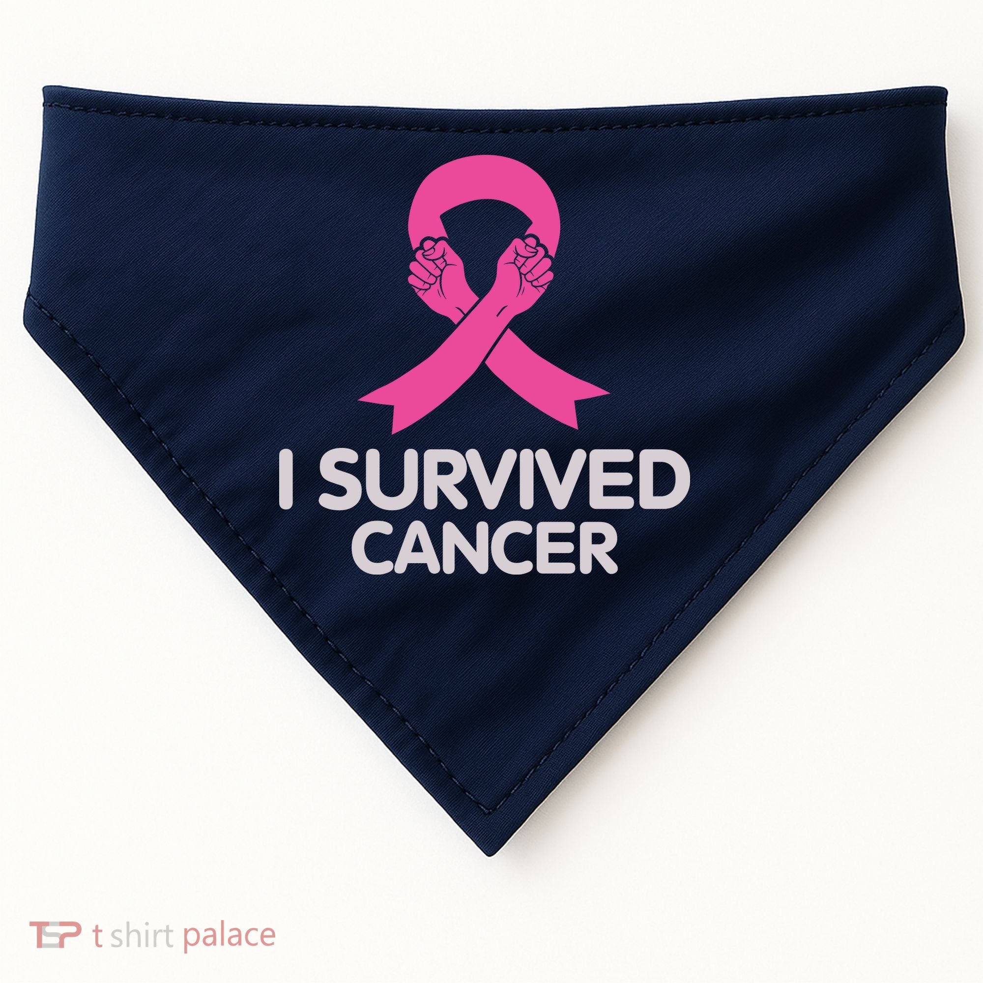 I Survived Cancer Breast Cancer Awareness USA-Made Doggie Bandana