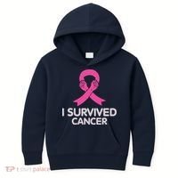 I Survived Cancer Breast Cancer Awareness Kids Hoodie thumb 0