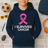 I Survived Cancer Breast Cancer Awareness Kids Hoodie thumb 2