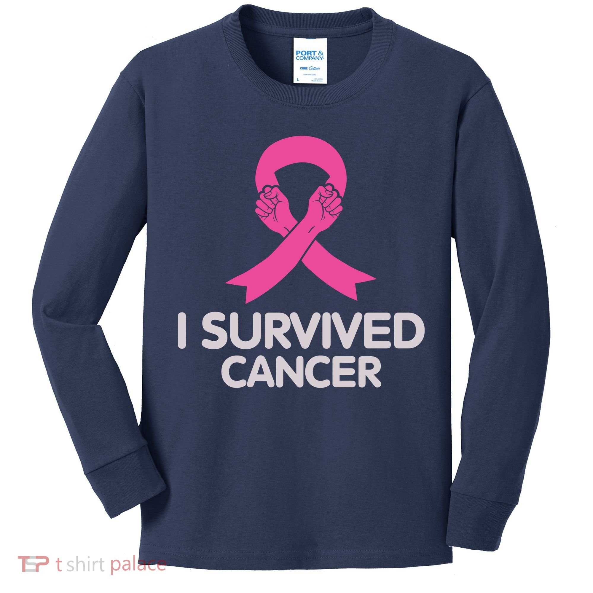 I Survived Cancer Breast Cancer Awareness Kids Long Sleeve Shirt
