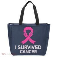 I Survived Cancer Breast Cancer Awareness Tote Bag thumb 0