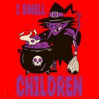 I Smell Children Funny Halloween Witch Santa Hat thumb 1