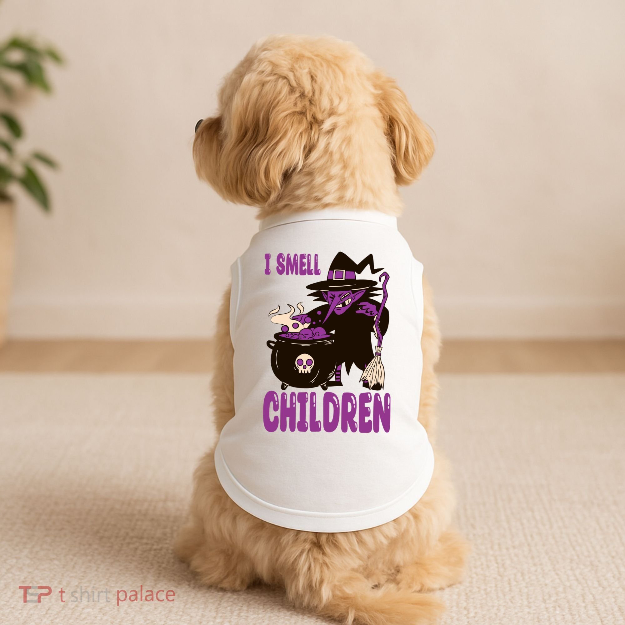 I Smell Children Funny Halloween Witch Doggie Tank