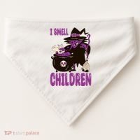 I Smell Children Funny Halloween Witch USA-Made Doggie Bandana thumb 0