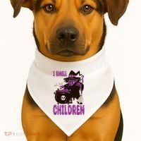 I Smell Children Funny Halloween Witch USA-Made Doggie Bandana thumb 1