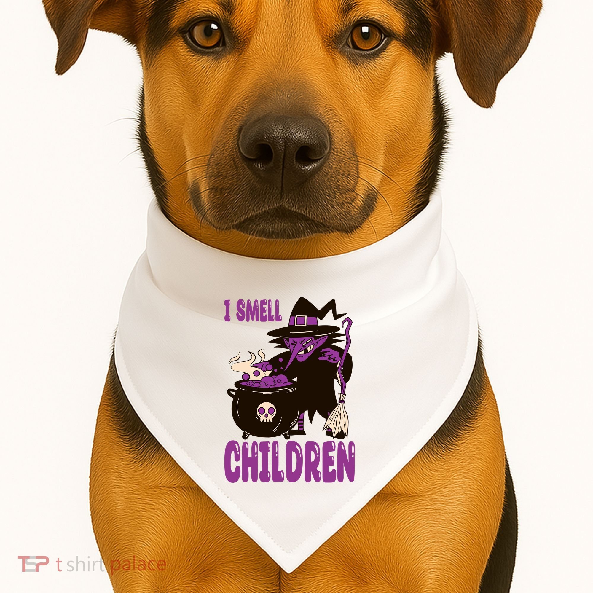 I Smell Children Funny Halloween Witch USA-Made Doggie Bandana