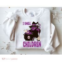 I Smell Children Funny Halloween Witch Sweatshirt thumb 2