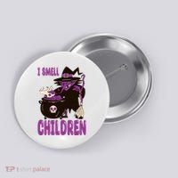 I Smell Children Funny Halloween Witch Button thumb 0