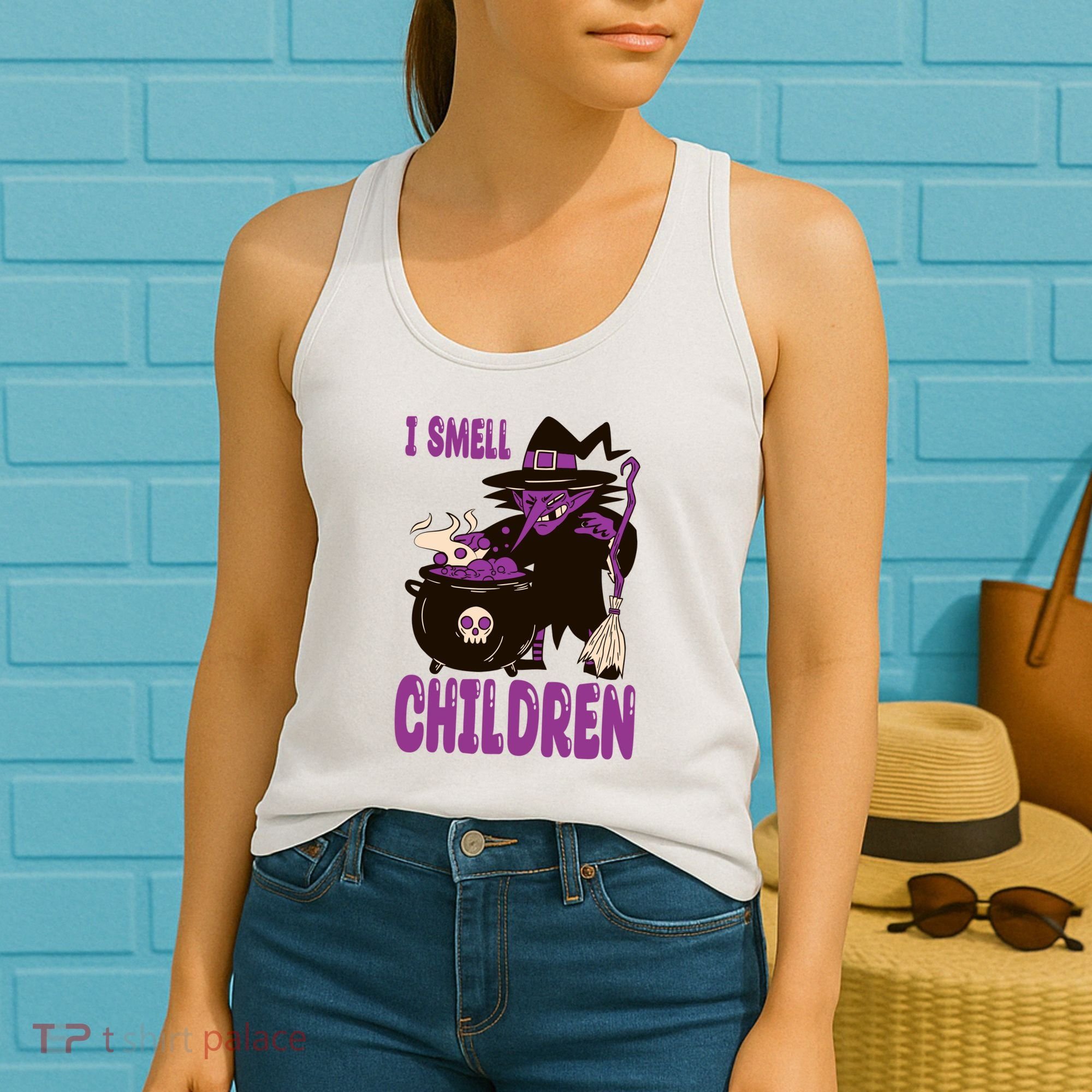 I Smell Children Funny Halloween Witch Women's Tank Top