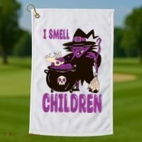 I Smell Children Funny Halloween Witch Golf Towel thumb 1