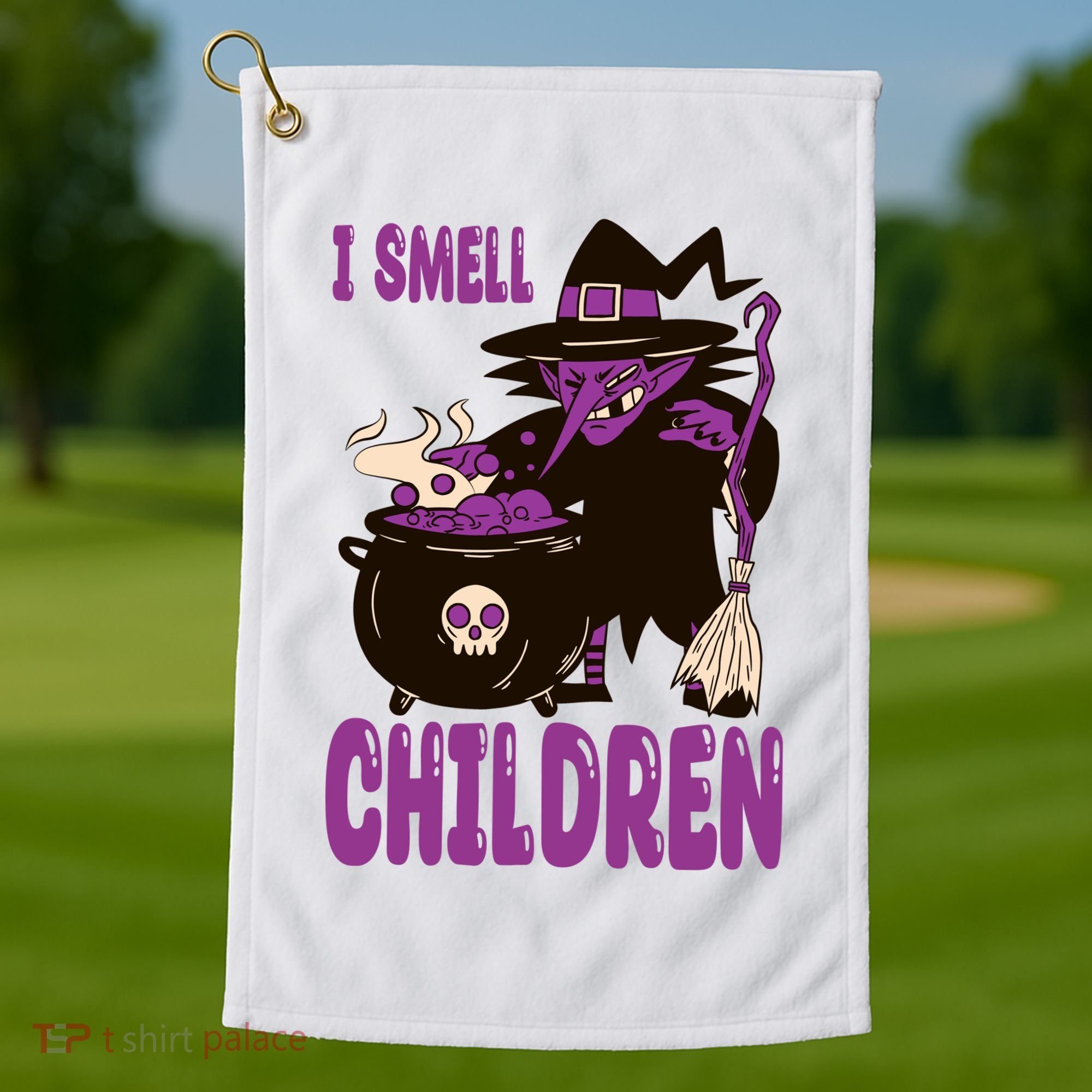 I Smell Children Funny Halloween Witch Golf Towel