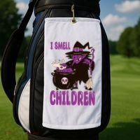 I Smell Children Funny Halloween Witch Golf Towel thumb 2