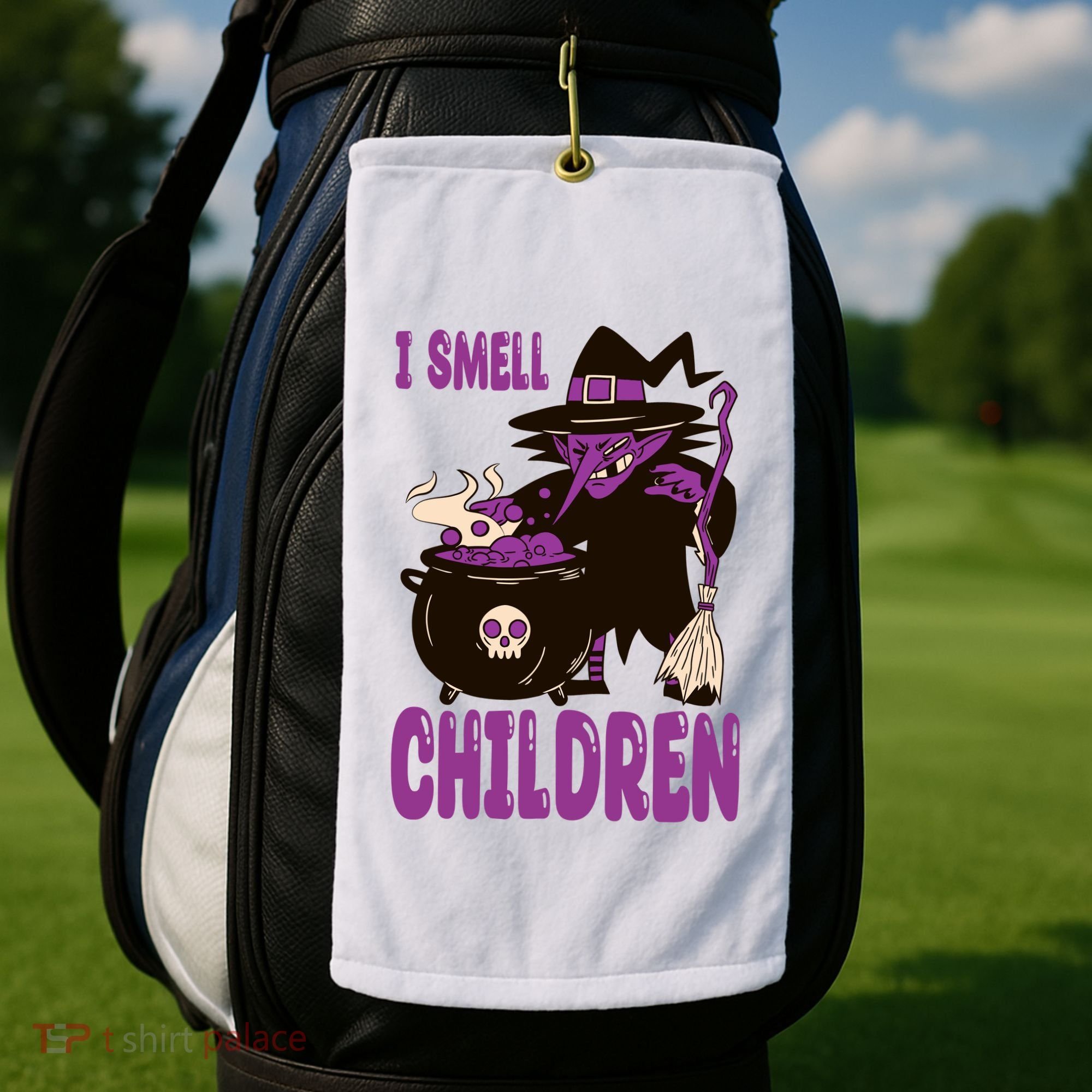 I Smell Children Funny Halloween Witch Golf Towel