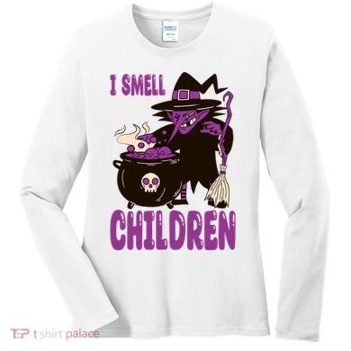 I Smell Children Funny Halloween Witch Women's Long Sleeve Shirt