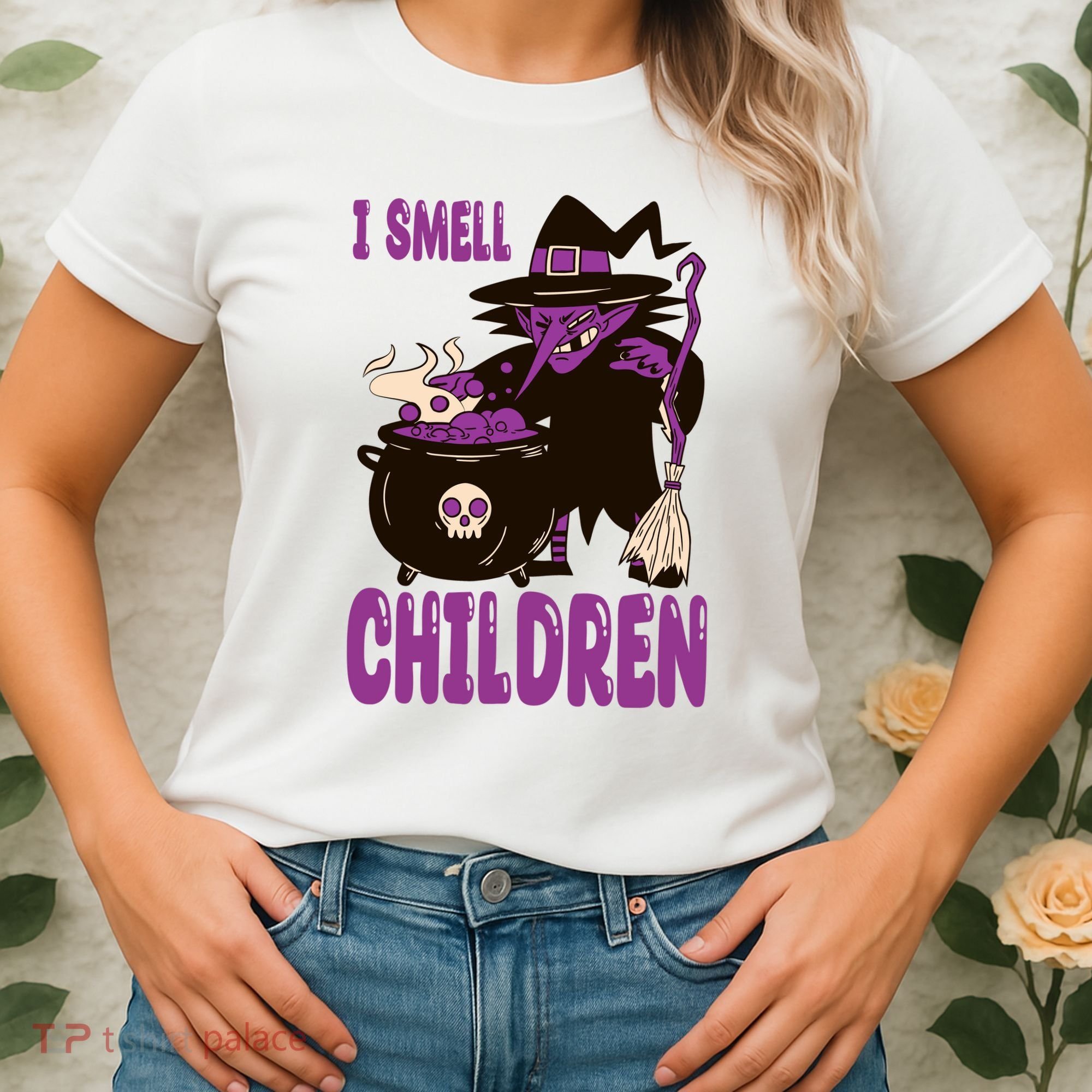 I Smell Children Funny Halloween Witch Women's T-Shirt