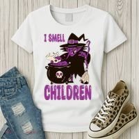I Smell Children Funny Halloween Witch Women's T-Shirt thumb 3