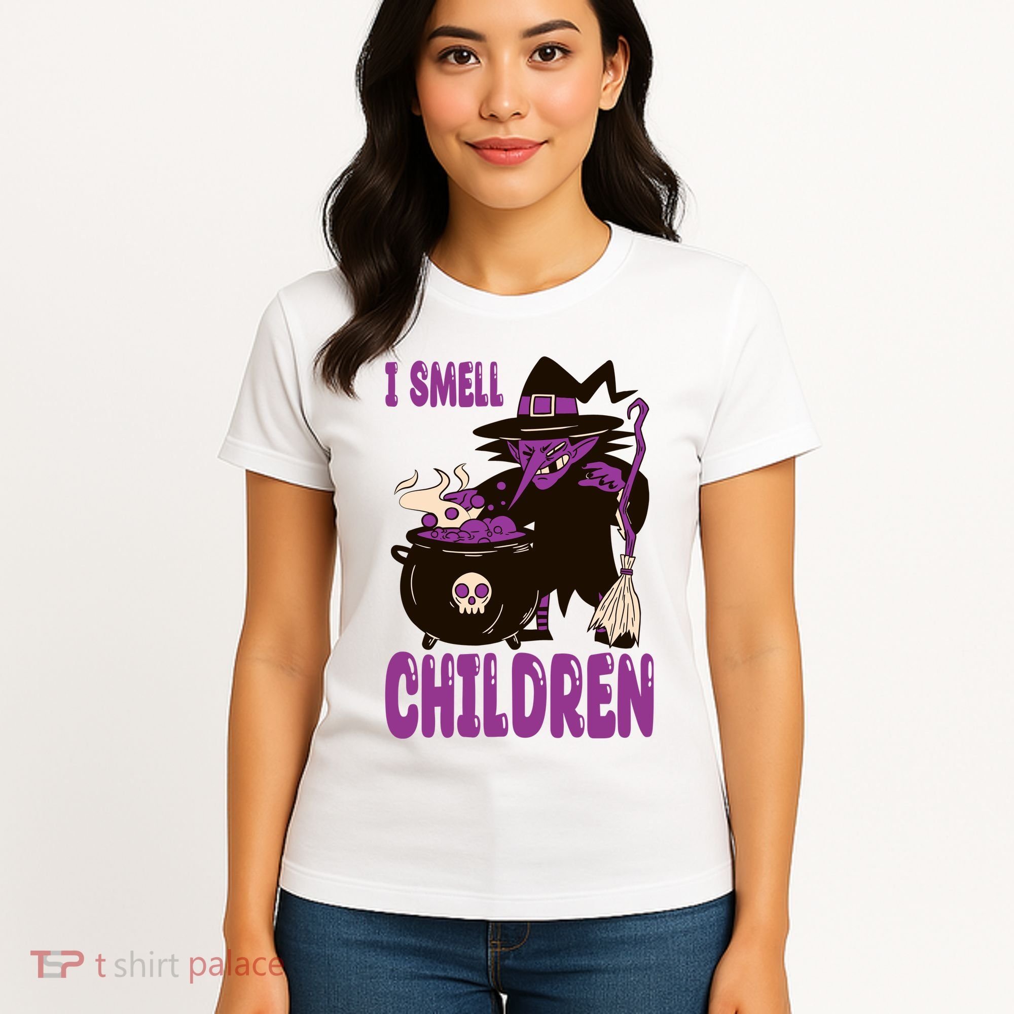 I Smell Children Funny Halloween Witch Women's T-Shirt