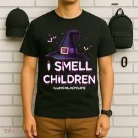 I Smell Children Lunch Lady Life Halloween For Lunch Lady T-Shirt thumb 6