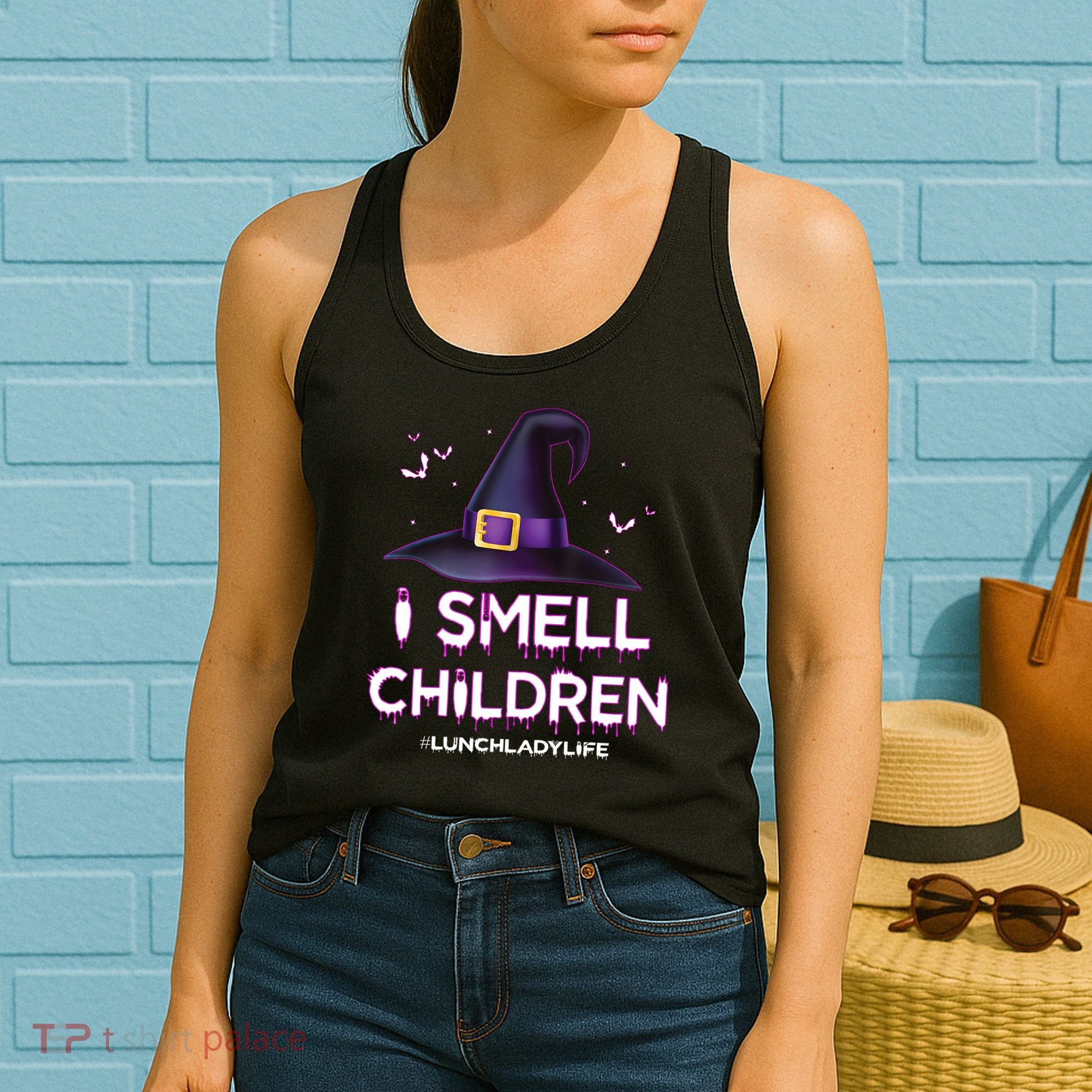 I Smell Children Lunch Lady Life Halloween For Lunch Lady Women's Tank Top