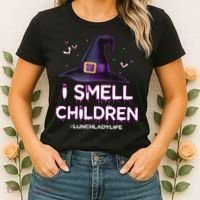 I Smell Children Lunch Lady Life Halloween For Lunch Lady Women's T-Shirt thumb 2