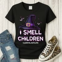 I Smell Children Lunch Lady Life Halloween For Lunch Lady Women's T-Shirt thumb 3