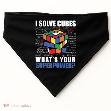 I Solve Cubes What's Your Superpower USA-Made Doggie Bandana
