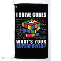 I Solve Cubes What's Your Superpower Golf Towel thumb 0
