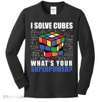 I Solve Cubes What's Your Superpower Kids Long Sleeve Shirt thumb 0