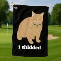 I Shidded Cat Funny Golf Towel thumb 1