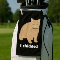 I Shidded Cat Funny Golf Towel thumb 2