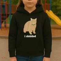 I Shidded Cat Funny Kids Hoodie thumb 3