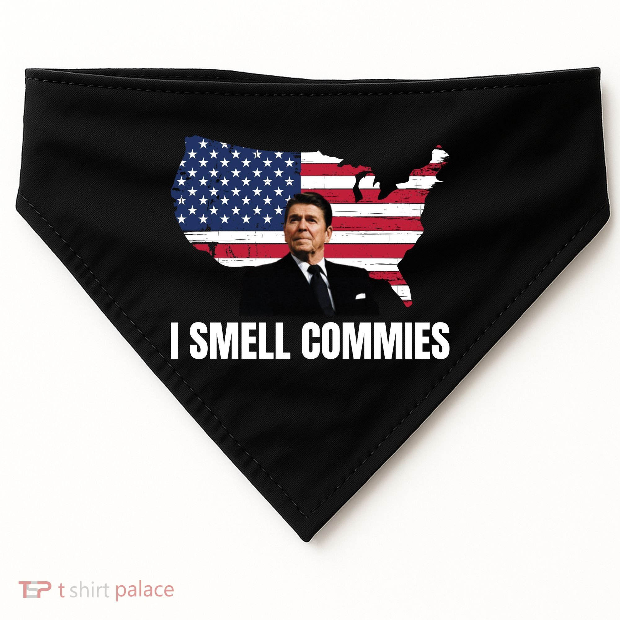 I Smell Commies, Ronald Reagan, Political Humor, President Reagan USA-Made Doggie Bandana