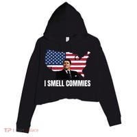 I Smell Commies, Ronald Reagan, Political Humor, President Reagan Crop Fleece Hoodie thumb 0