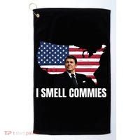 I Smell Commies, Ronald Reagan, Political Humor, President Reagan Golf Towel thumb 0