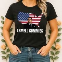 I Smell Commies, Ronald Reagan, Political Humor, President Reagan Women's T-Shirt thumb 2