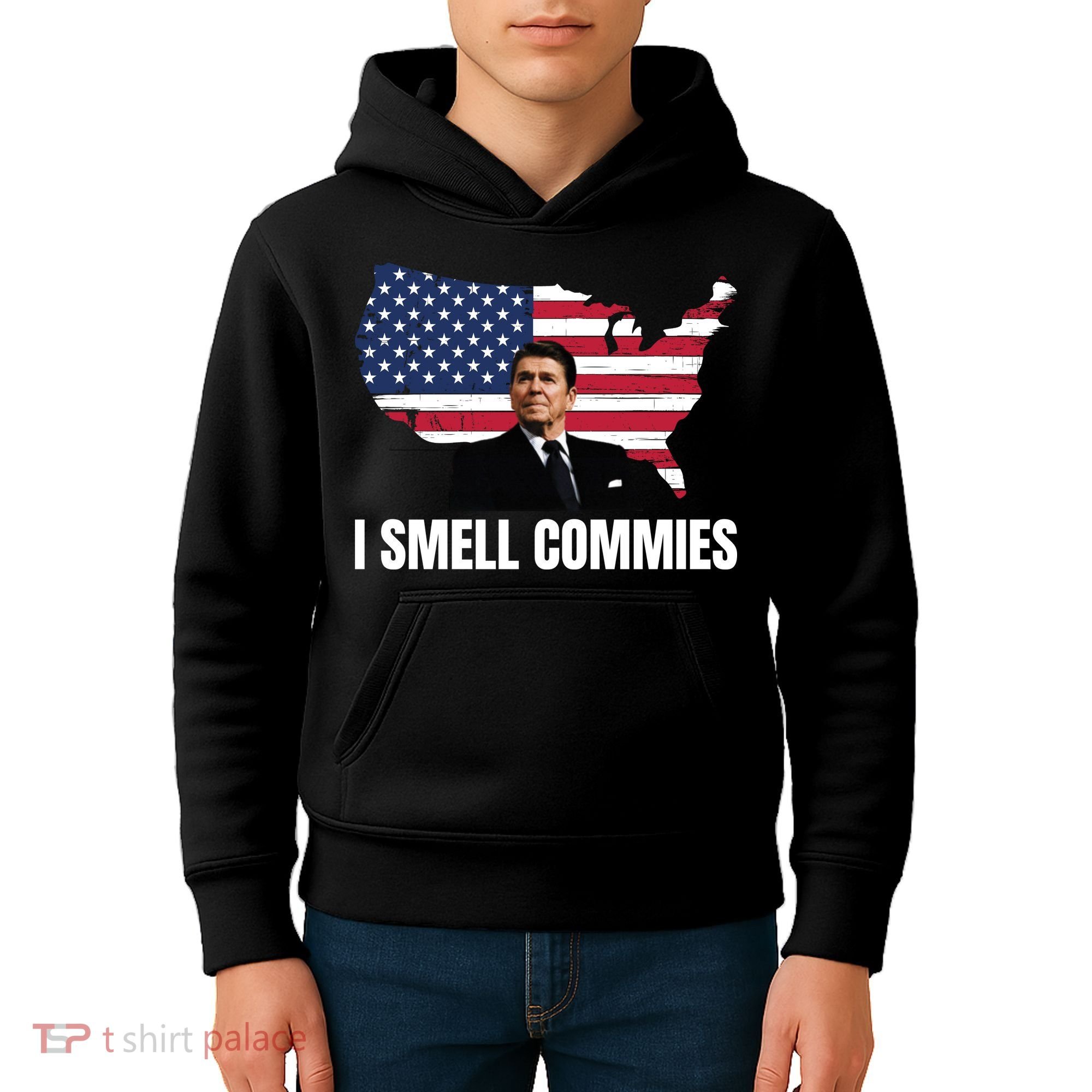 I Smell Commies, Ronald Reagan, Political Humor, President Reagan Kids Hoodie