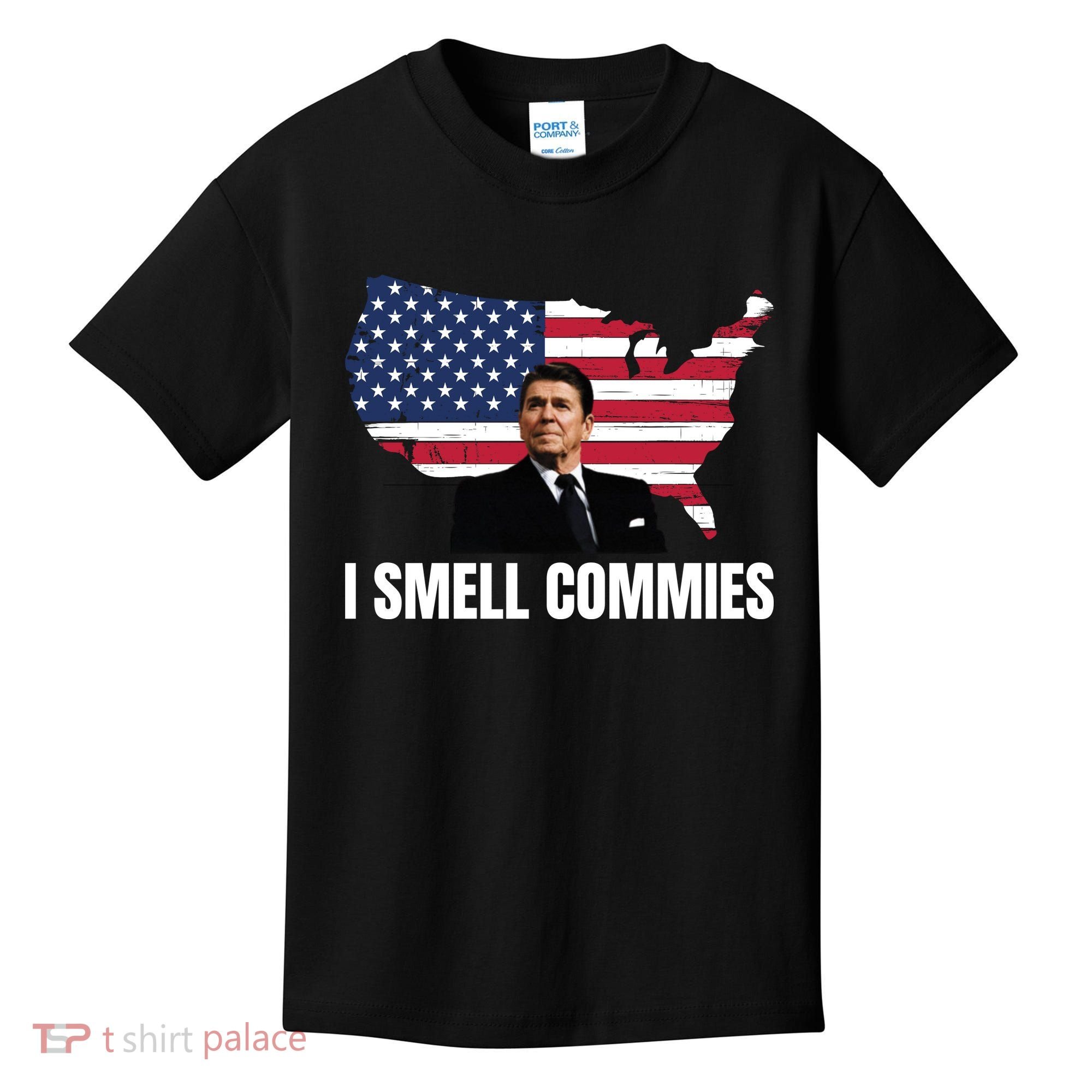 I Smell Commies, Ronald Reagan, Political Humor, President Reagan Kids T-Shirt