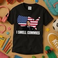 I Smell Commies, Ronald Reagan, Political Humor, President Reagan Kids T-Shirt thumb 3